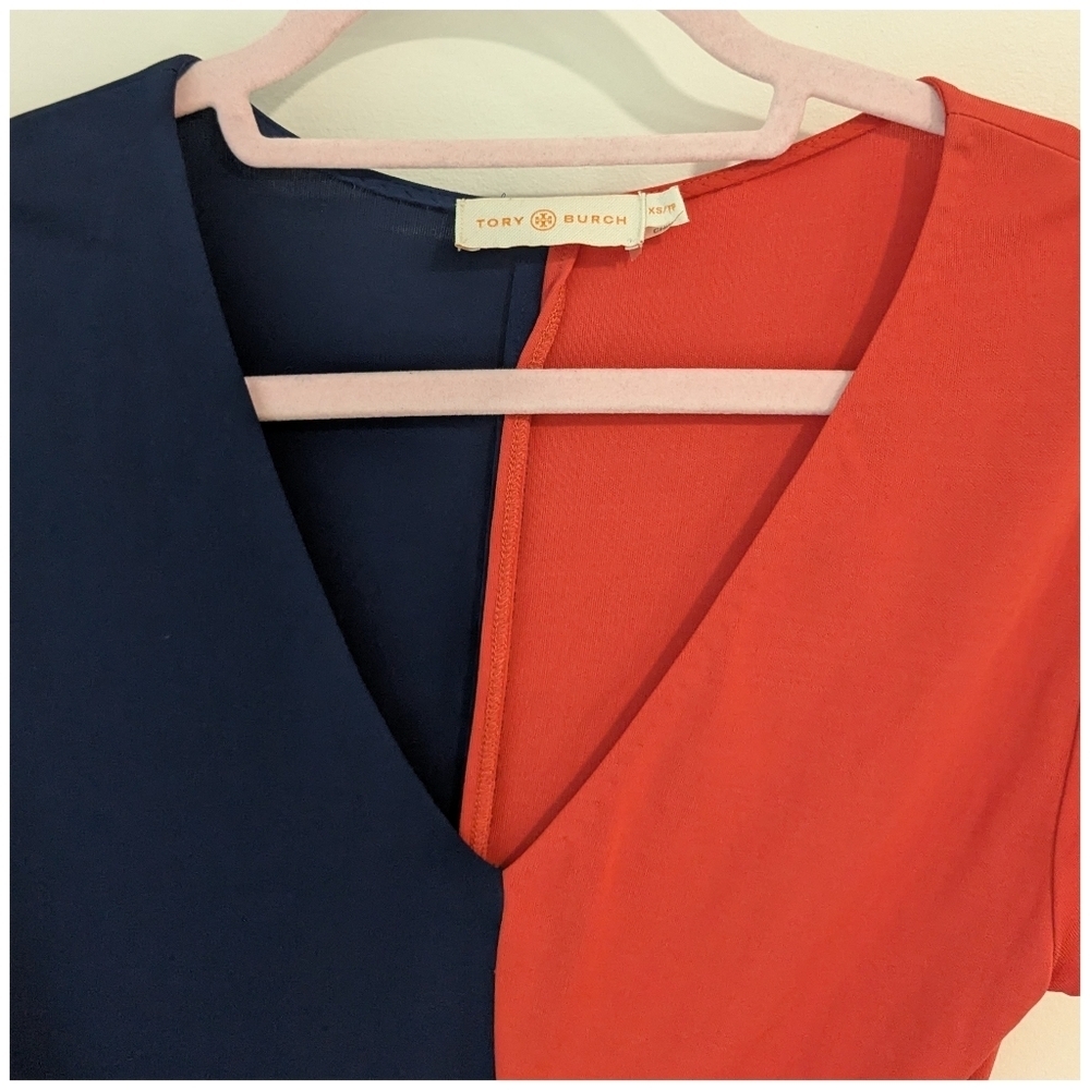 Tory Burch Walden Colorblock Asymmetrical Dress - Picture 5 of 7